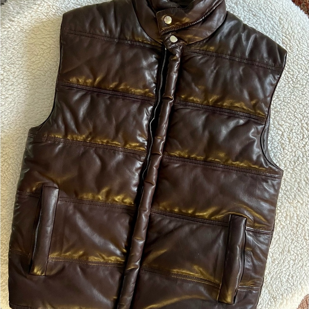 Nili Lotan Brown Leather Vest size small